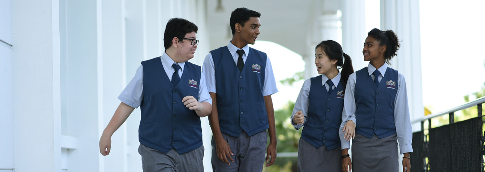 Students enjoying chatting